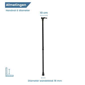 canne de marche noire ergonomique pour droitier
