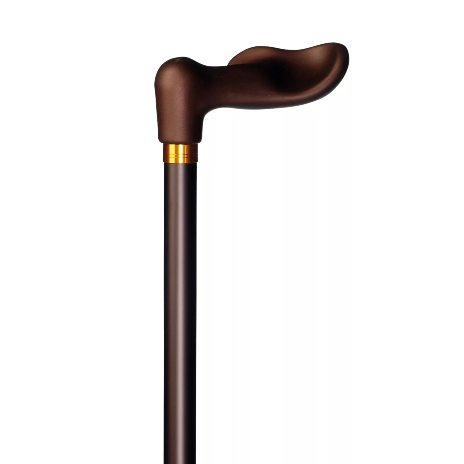 Bâton de marche anatomique, réglable à droite, couleur bronze