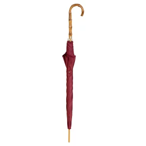 Parapluie à manche en bambou de 90 cm de long, rouge bordeaux