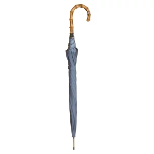 Parapluie à manche en bambou, 92 cm de long, gris