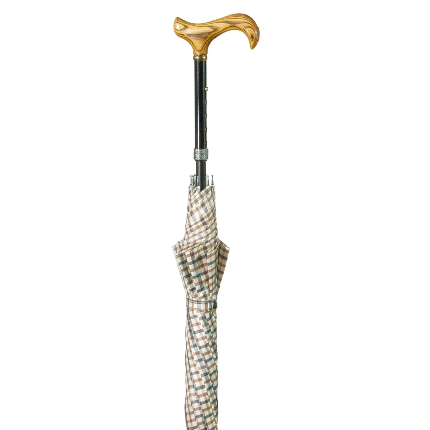 parapluie avec canne à motif de losanges