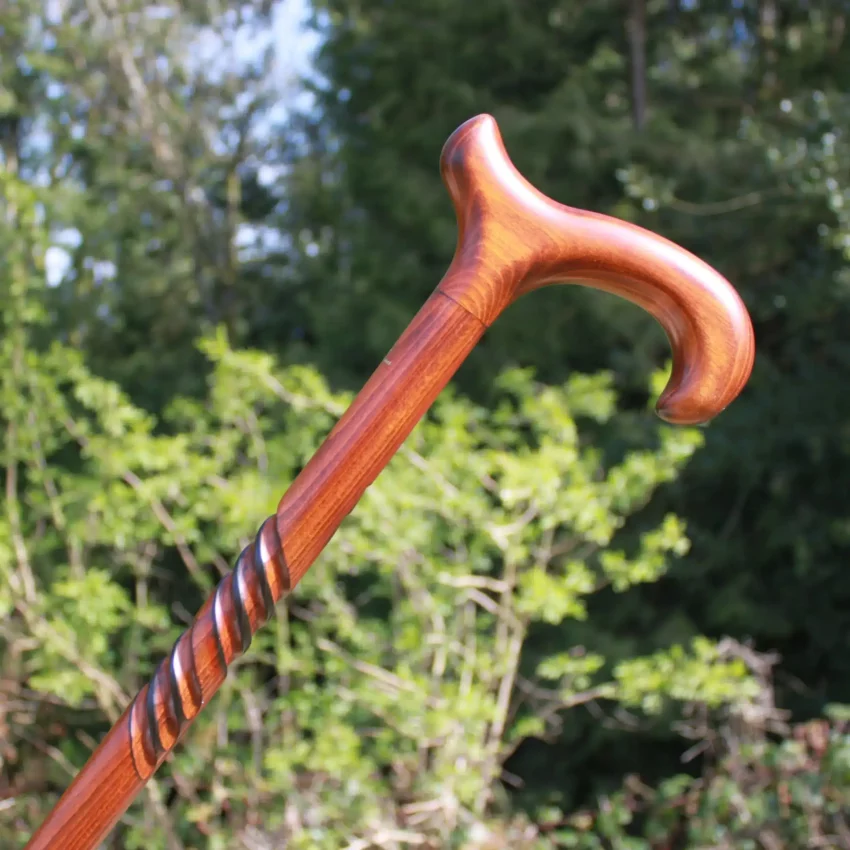 canne de marche en hêtre à spirale