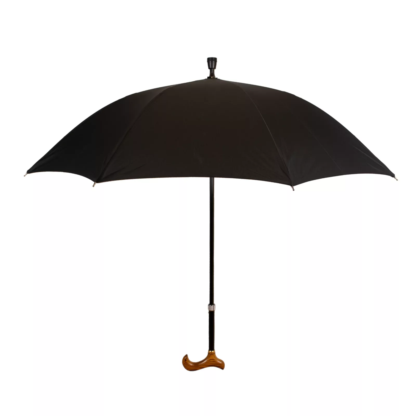 Canne parapluie dépliée, couleur noire