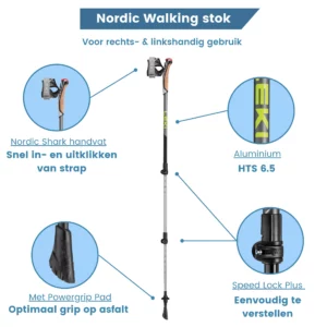 Bâton de marche nordique Traveller en aluminium réglable