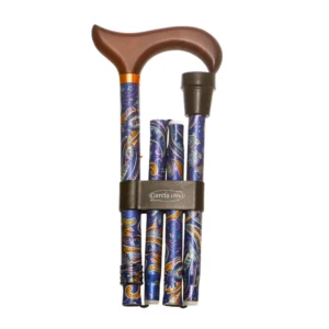 garcia 1880 canne de marche pliable, imprimé bleu cachemire