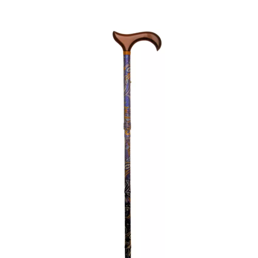 garcia 1880 canne de marche pliable, imprimé cachemire bleu, longueur