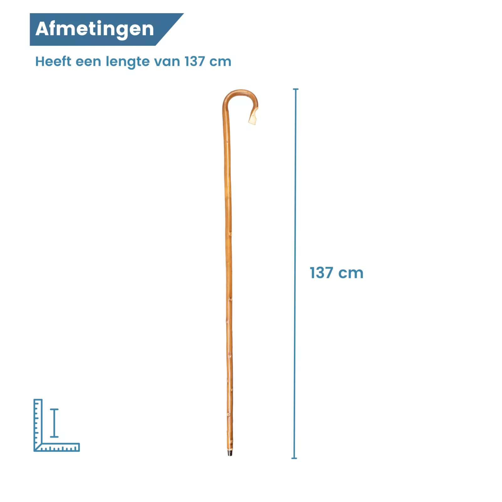 gastrock Houlette de berger en bois de châtaignier, 137 cm, dimensions