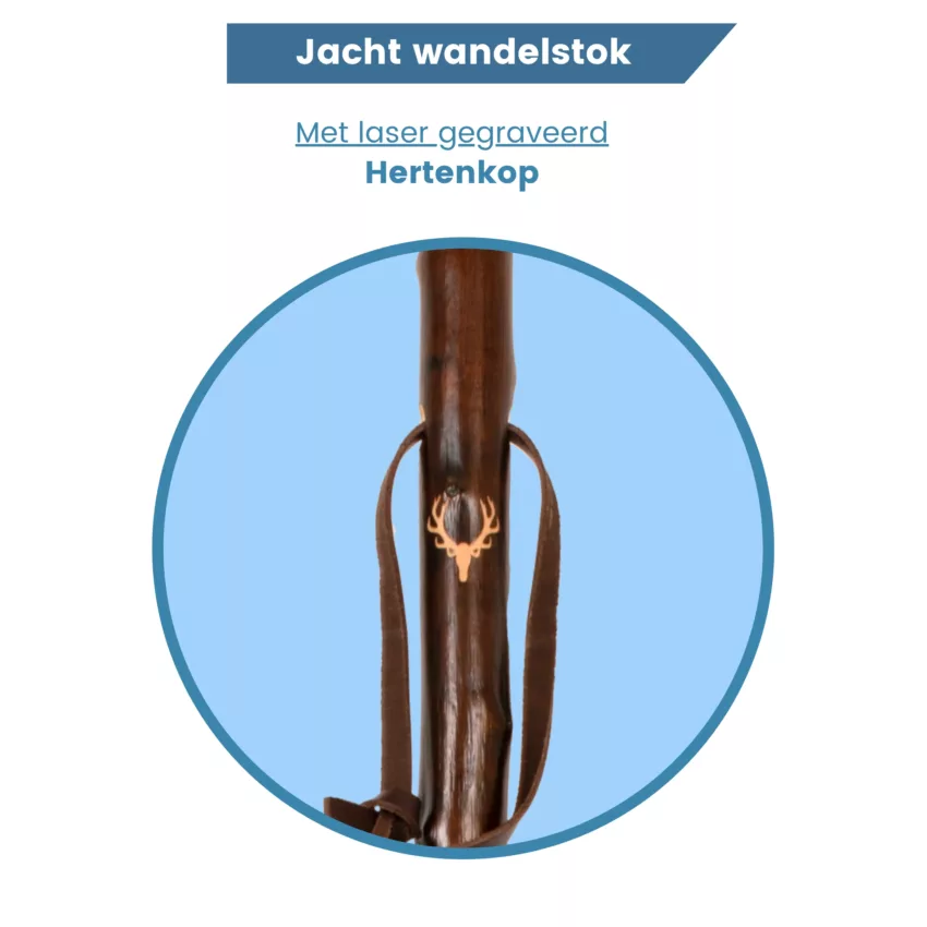 gastrock Bâton de chasse tête de cerf bois de châtaignier logo