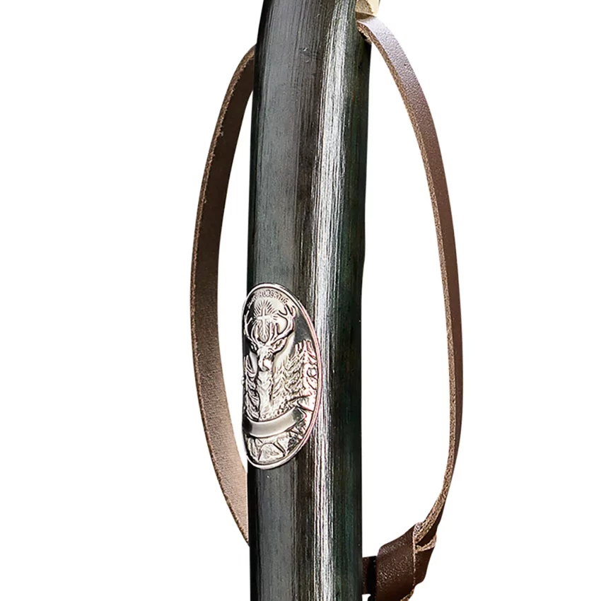Bâton de chasse en bois de châtaignier, vert olive