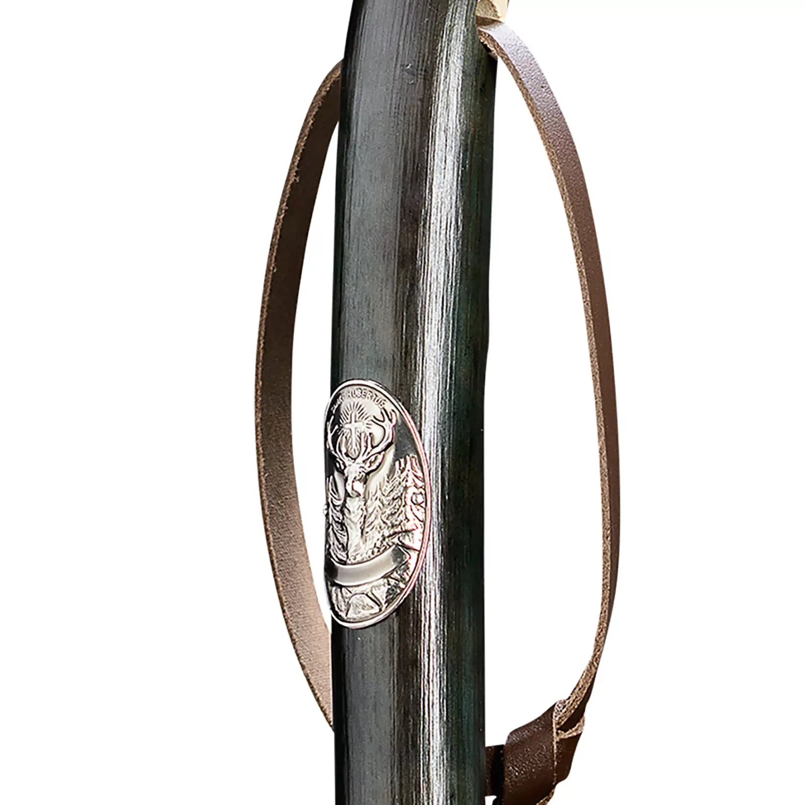 Bâton de chasse en bois de châtaignier, vert olive