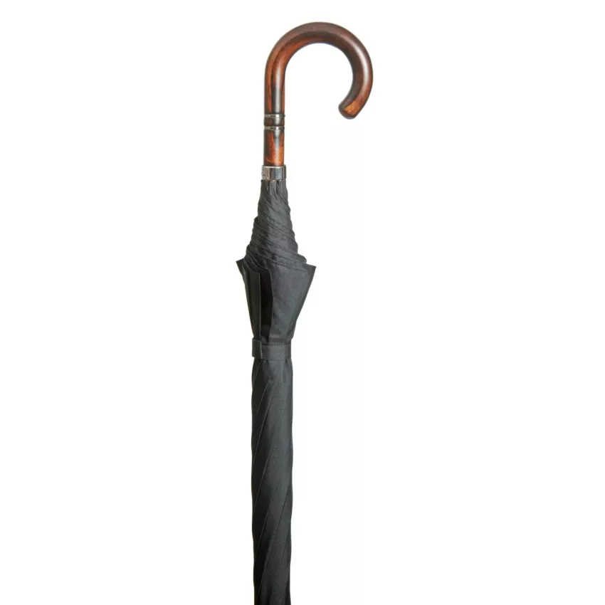 Parapluie en bois d’acacia, manche de 108 cm de diamètre, noir