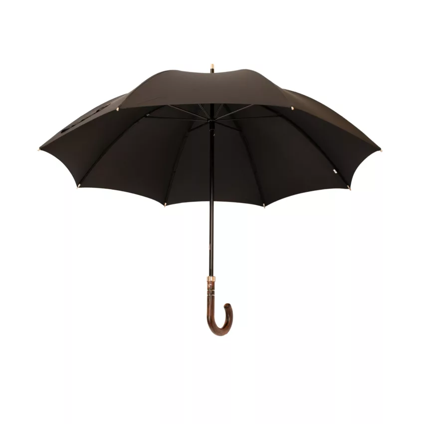 Parapluie en bois d’acacia, manche de 108 cm de diamètre, noir