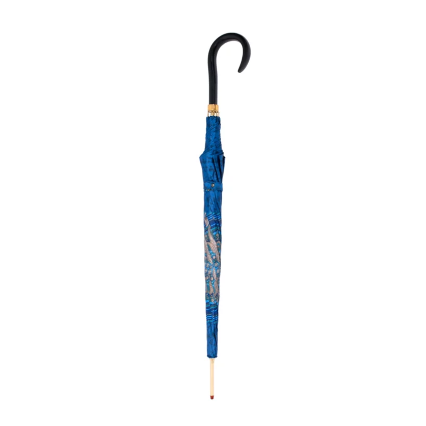 Parapluie en satin italien bleu
