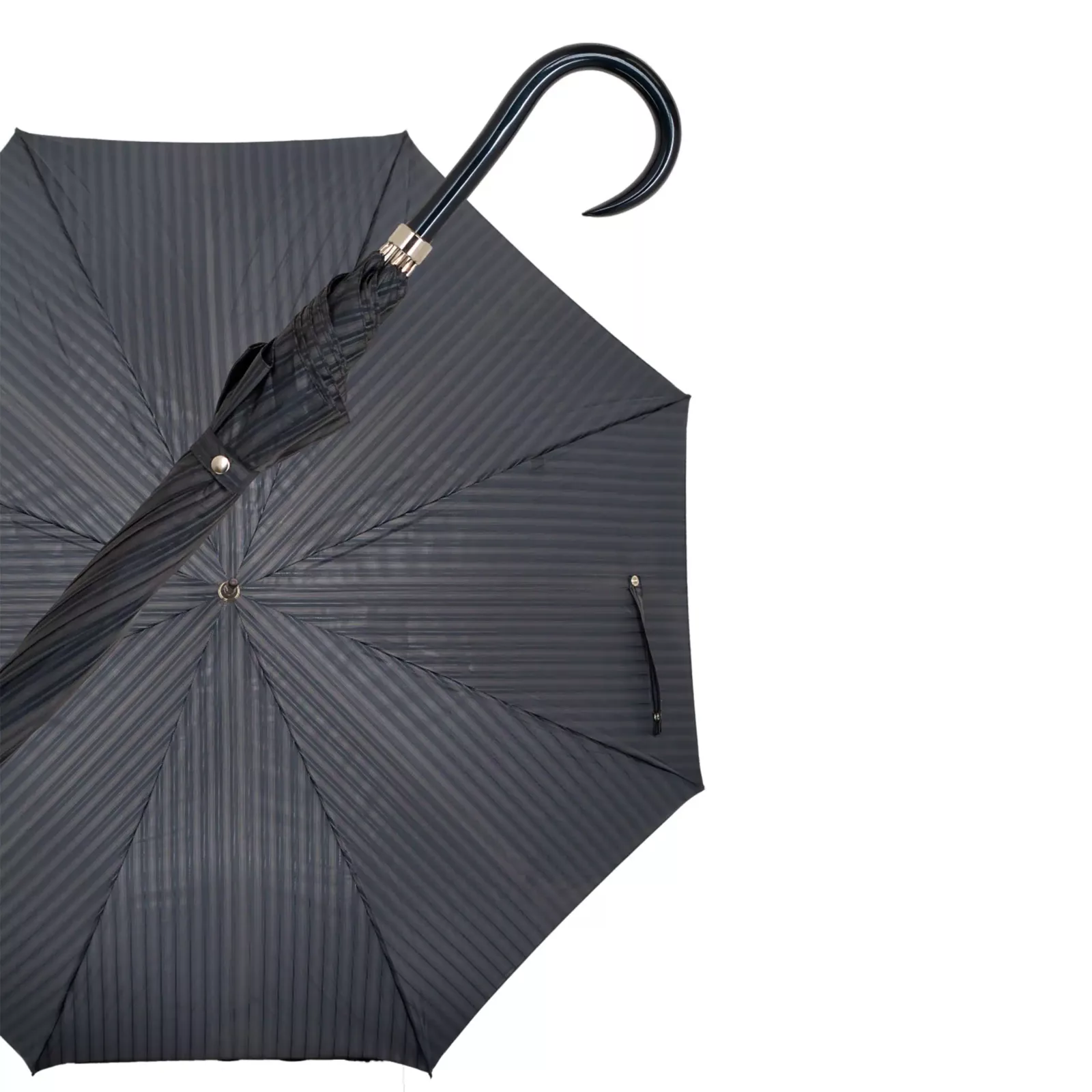 Parapluie en satin italien gris foncé