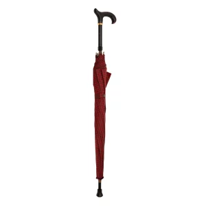 Canne de marche réglable, tissu italien, rouge