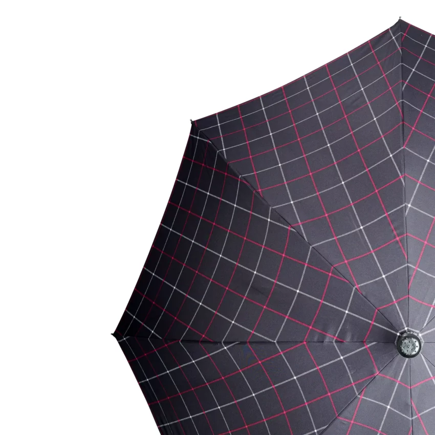Parapluie canne « Stepbrella » à carreaux noirs