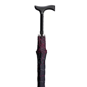 Parapluie canne « Stepbrella » noir à carreaux