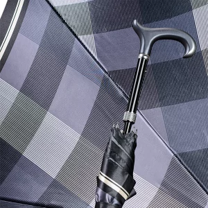 Canne de marche réglable parapluie satin bleu clair