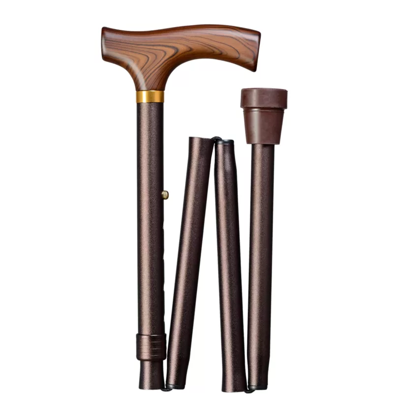 canne pliable bronze Fritz poignée