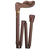 Gastrock Canne de marche ergonomique - Pliable - Bronze - Soft-touch - pour droitier
