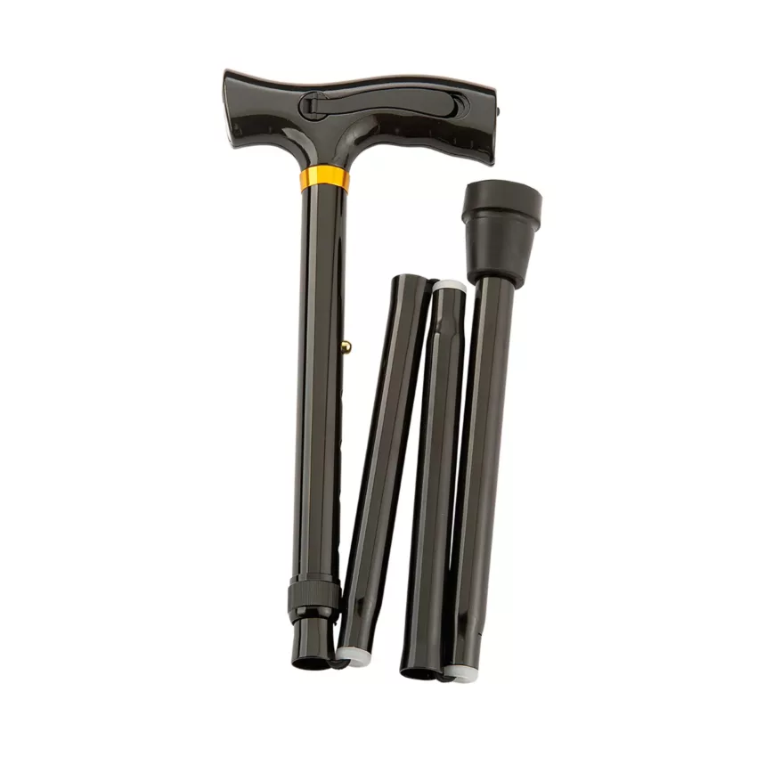 bâton de marche pliable avec alarme et lampe