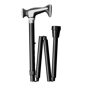 gastrock canne de marche pliable noire avec poignée souple « Escort »