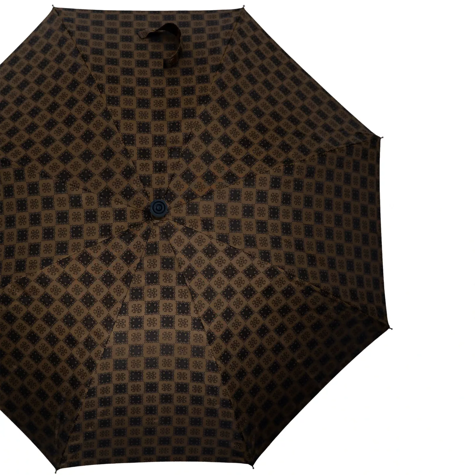 parapluie canne dorée avec tissu italien marron