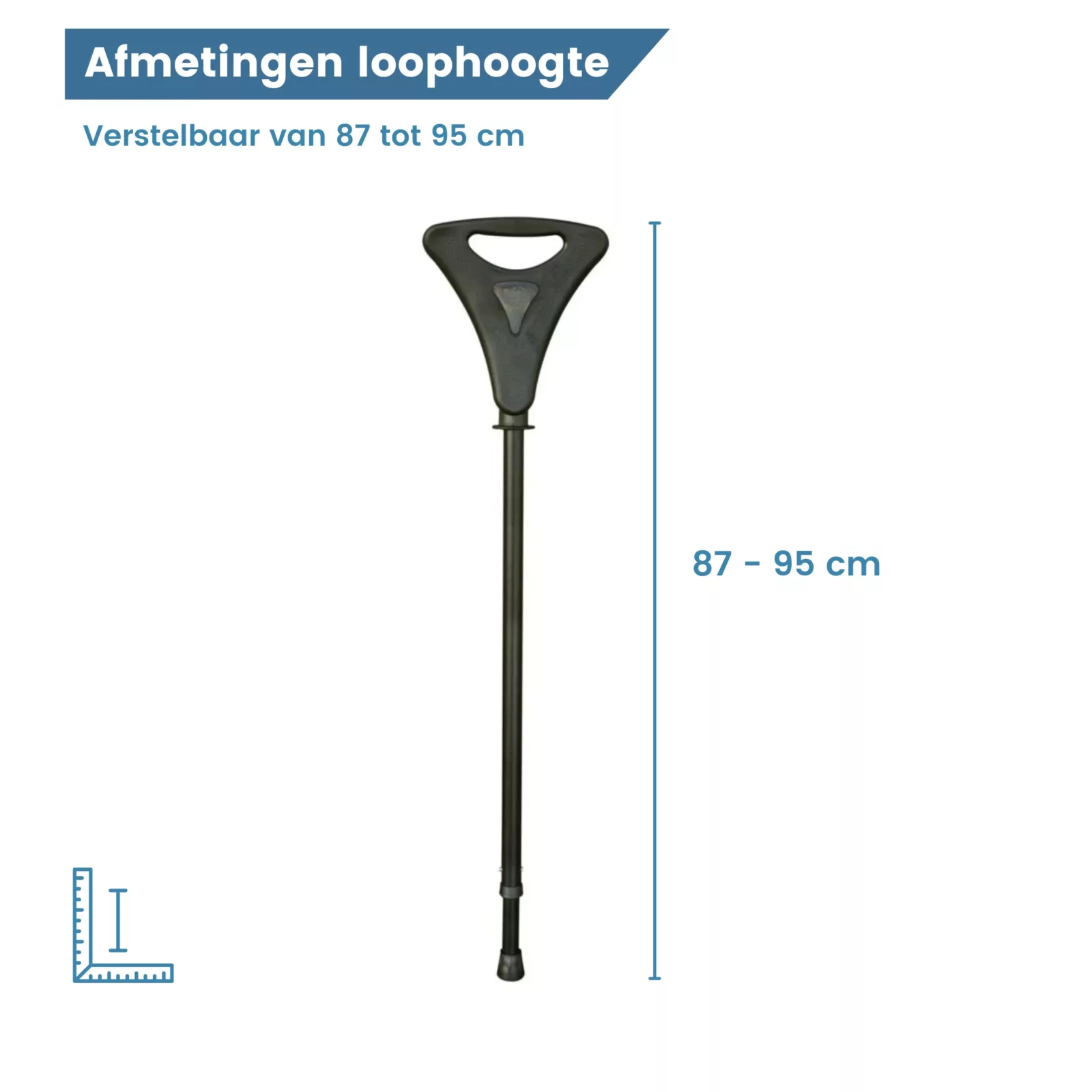 gastrock Canne-siège « flipstick » noire – dimensions