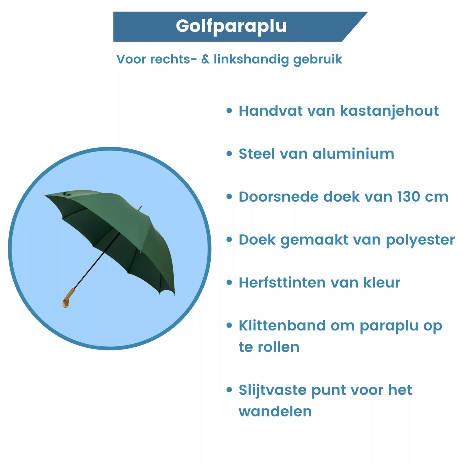 Caractéristiques du parapluie de golf