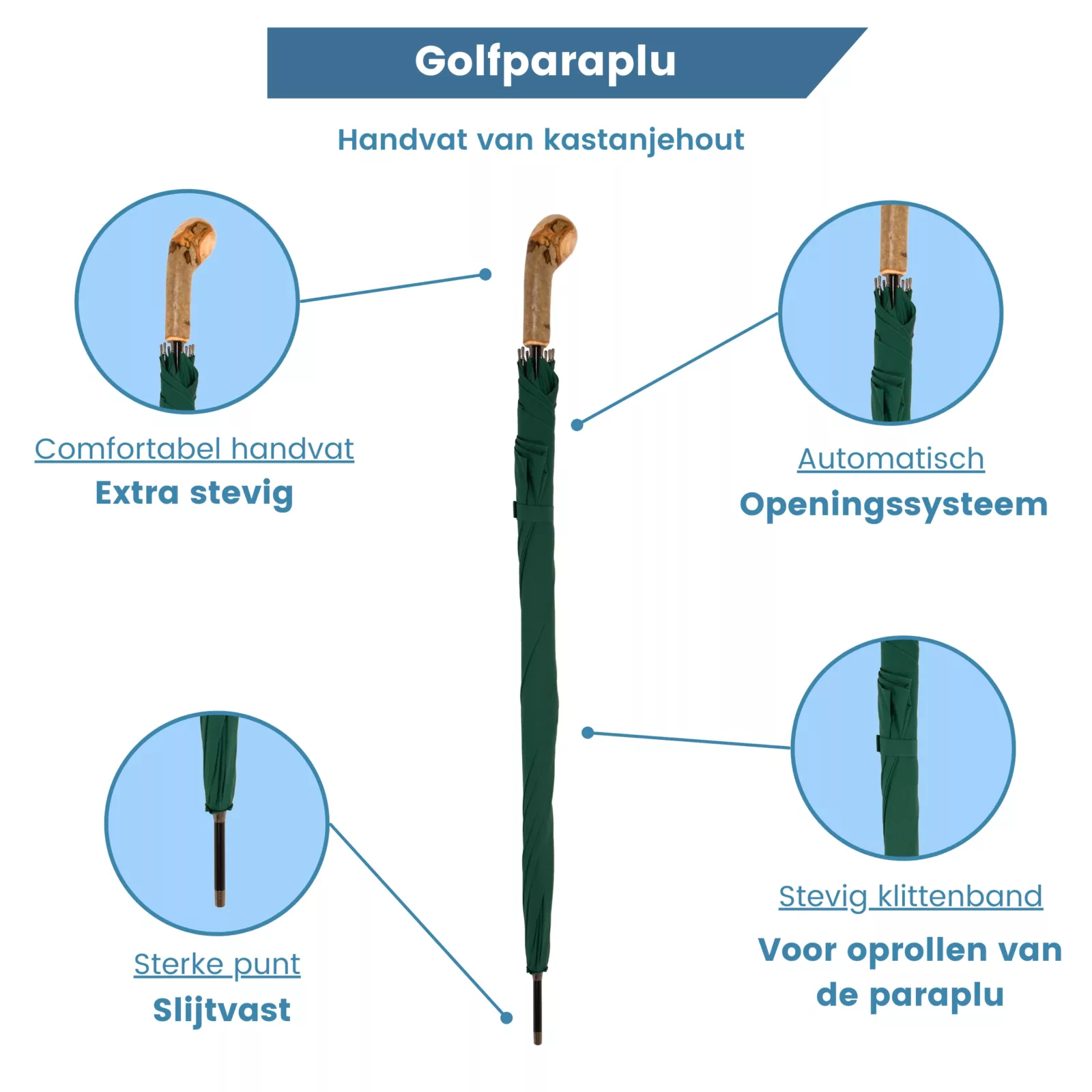 Parapluie de golf vert élite