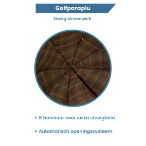 Intérieur du parapluie de golf aux teintes automnales