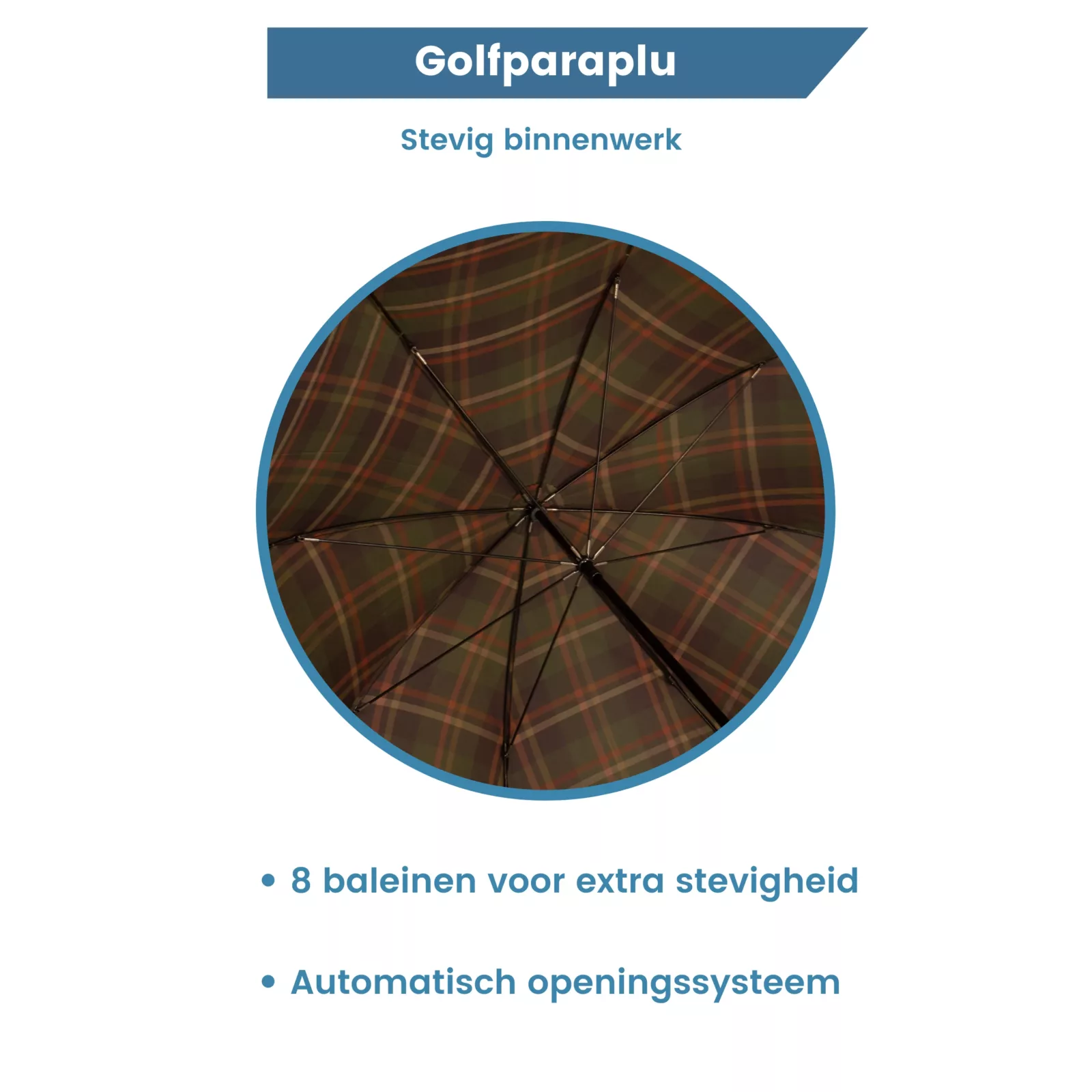 Intérieur du parapluie de golf aux teintes automnales