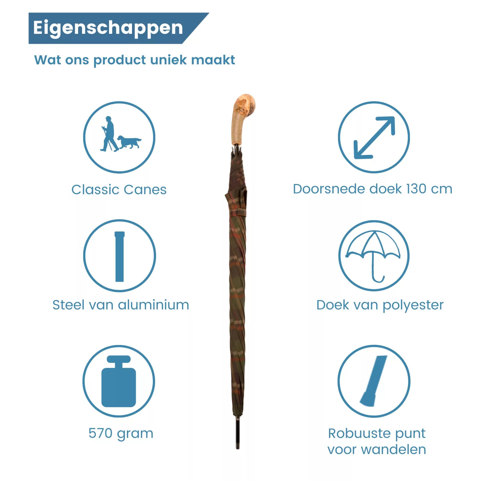 Parapluie de golf Elite aux teintes automnales – caractéristiques