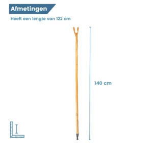 Bâton de chasse en bois de châtaignier avec poignée en forme de pouce – dimensions