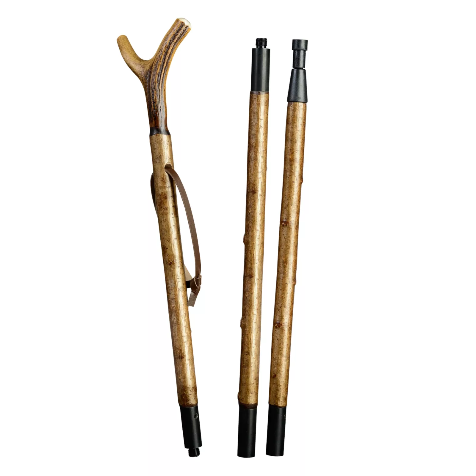 Canne de chasse en bois de cerf, en trois parties, 170 cm