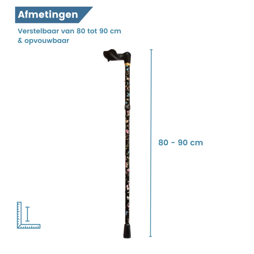 Longueur de la canne : 80 à 90 cm