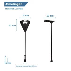 dimensions de la poignée et de l'assise