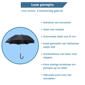 Parapluie en satin italien bleu foncé – résumé