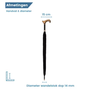diamètre de la canne parapluie noire