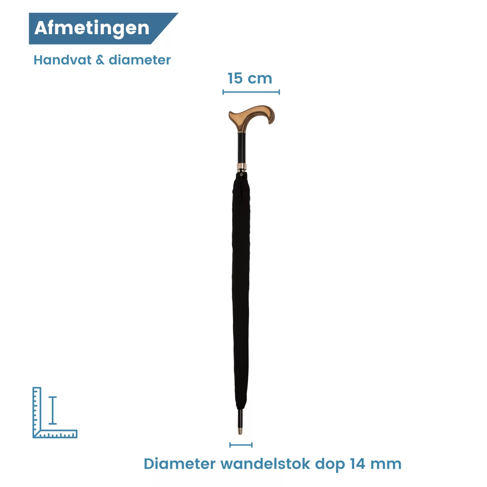 diamètre de la canne parapluie noire