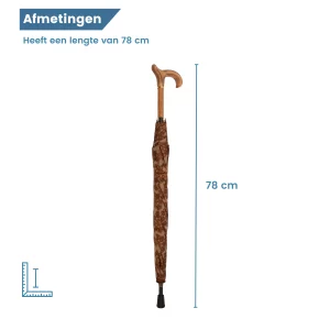 Dimensions de la parapluie canne en tissu satiné
