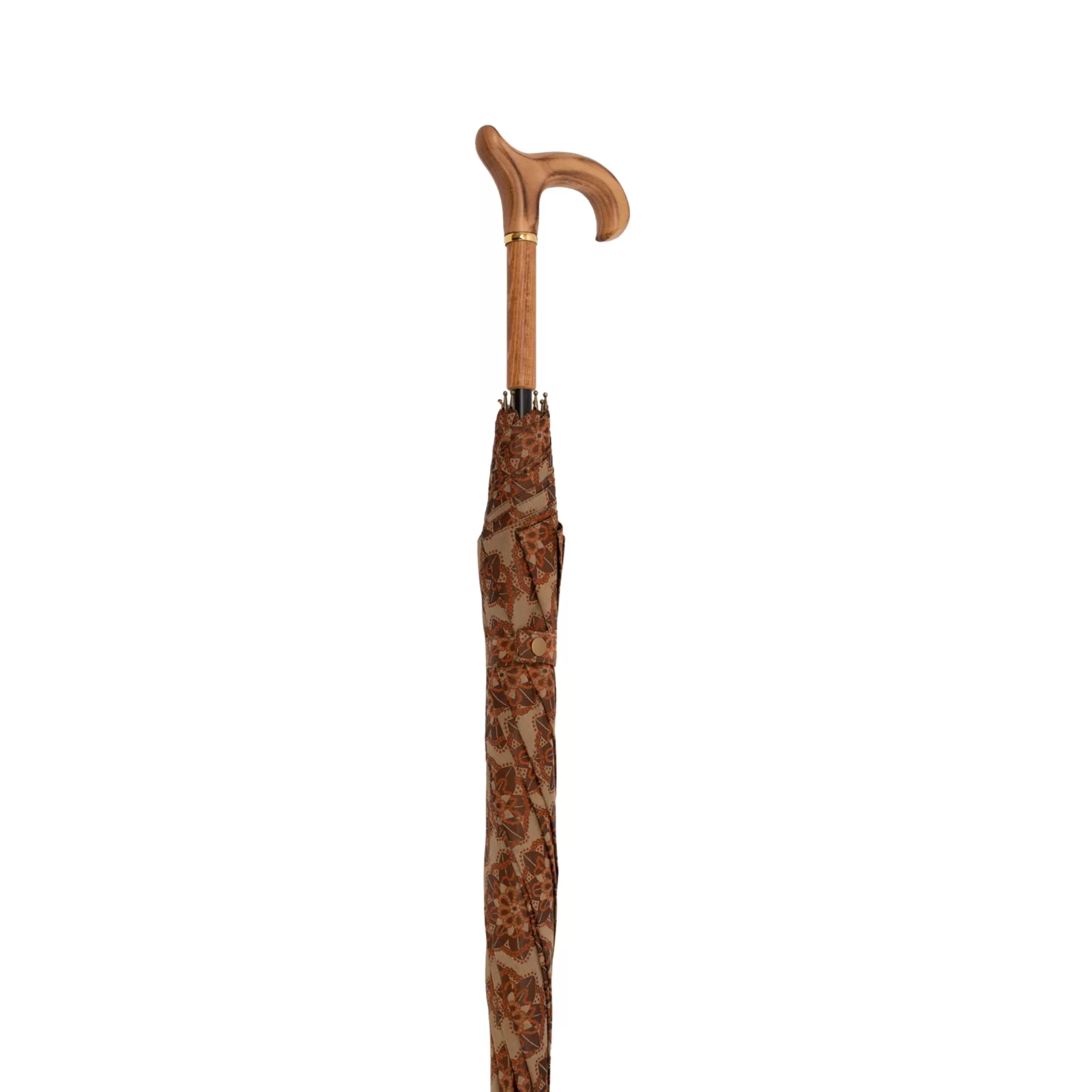 parapluie canne de marche en satin italien beige