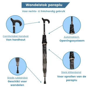 Canne parapluie en satin italien usp