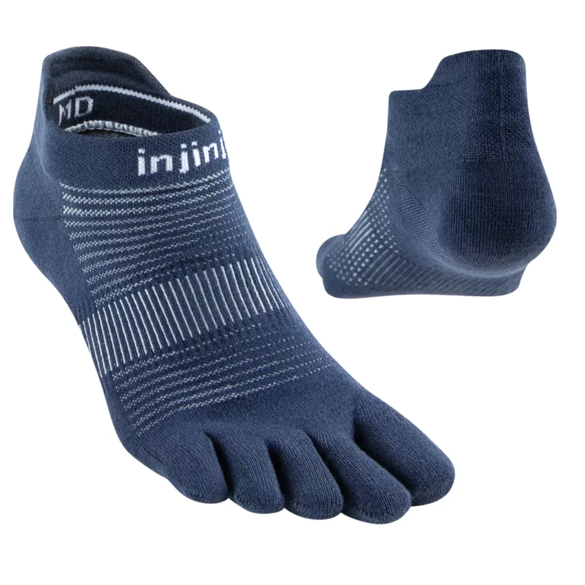 chaussettes à orteils 37 à 40 run lightweight no show coolmax bleu arrière