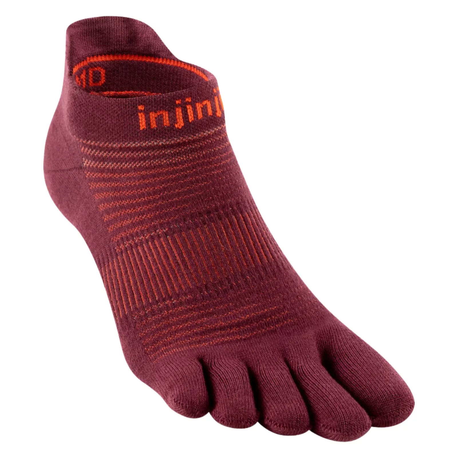 chaussettes à orteils 37 à 40 run lightweight no show coolmax rouge