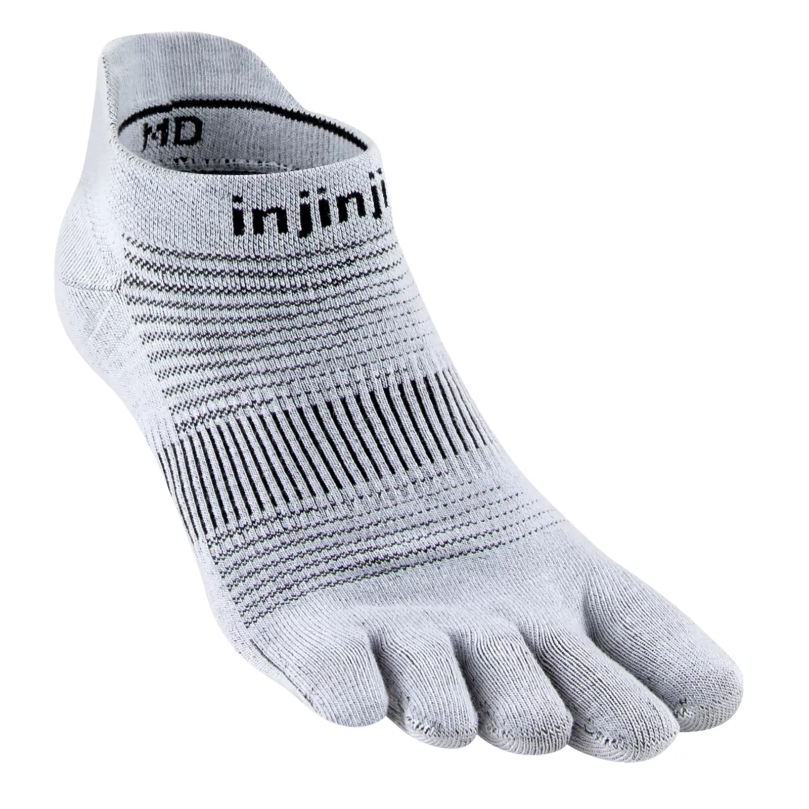 chaussettes à orteils 40,5 à 44 run lightweight no show coolmax gris