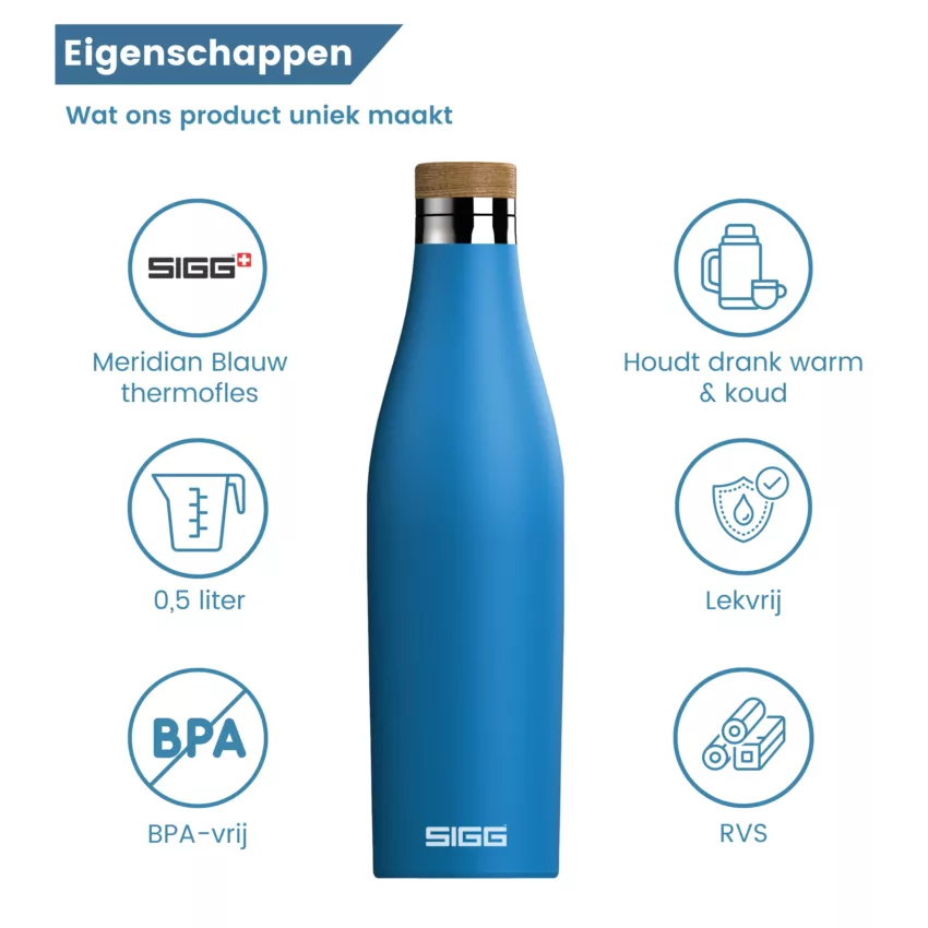 Caractéristiques de la bouteille thermos Meridian bleue