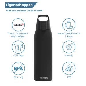 Bouteille thermos Shield Therm One noire 0,75 litre