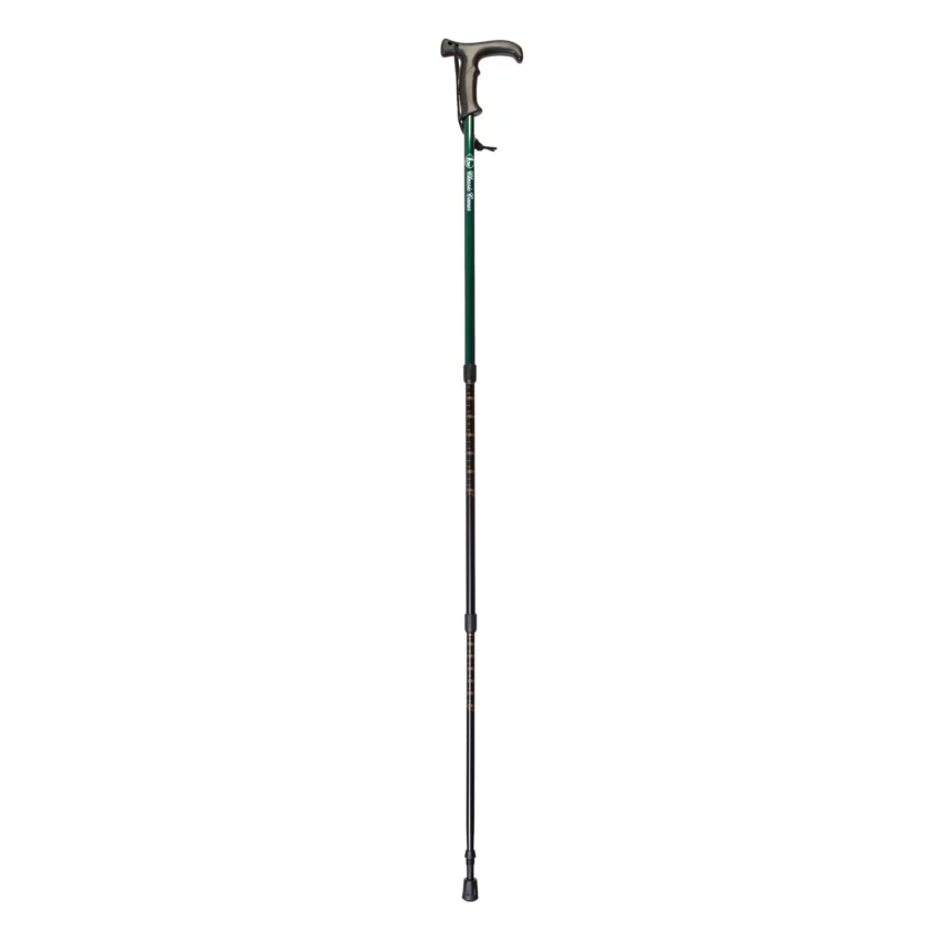bâton de randonnée réglable vert déployé