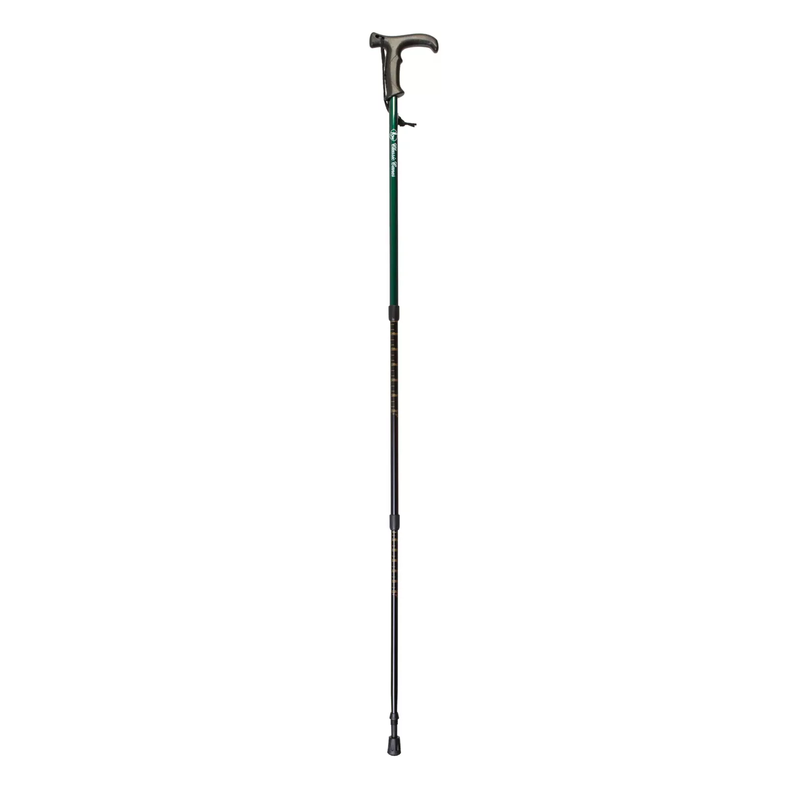 bâton de randonnée réglable vert déployé